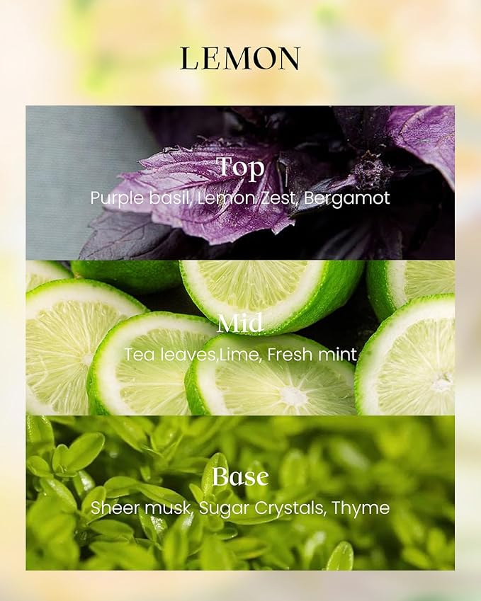 M&SENSE Lemon Scented Vegan Soy Candles, No Toxin 8.1oz 42-Hour Long Burning Time,Calming Stress Relief Candles for Home Fragrance Office,Fall Winter Thanksgiving Christmas Gifts Housewarming Gift