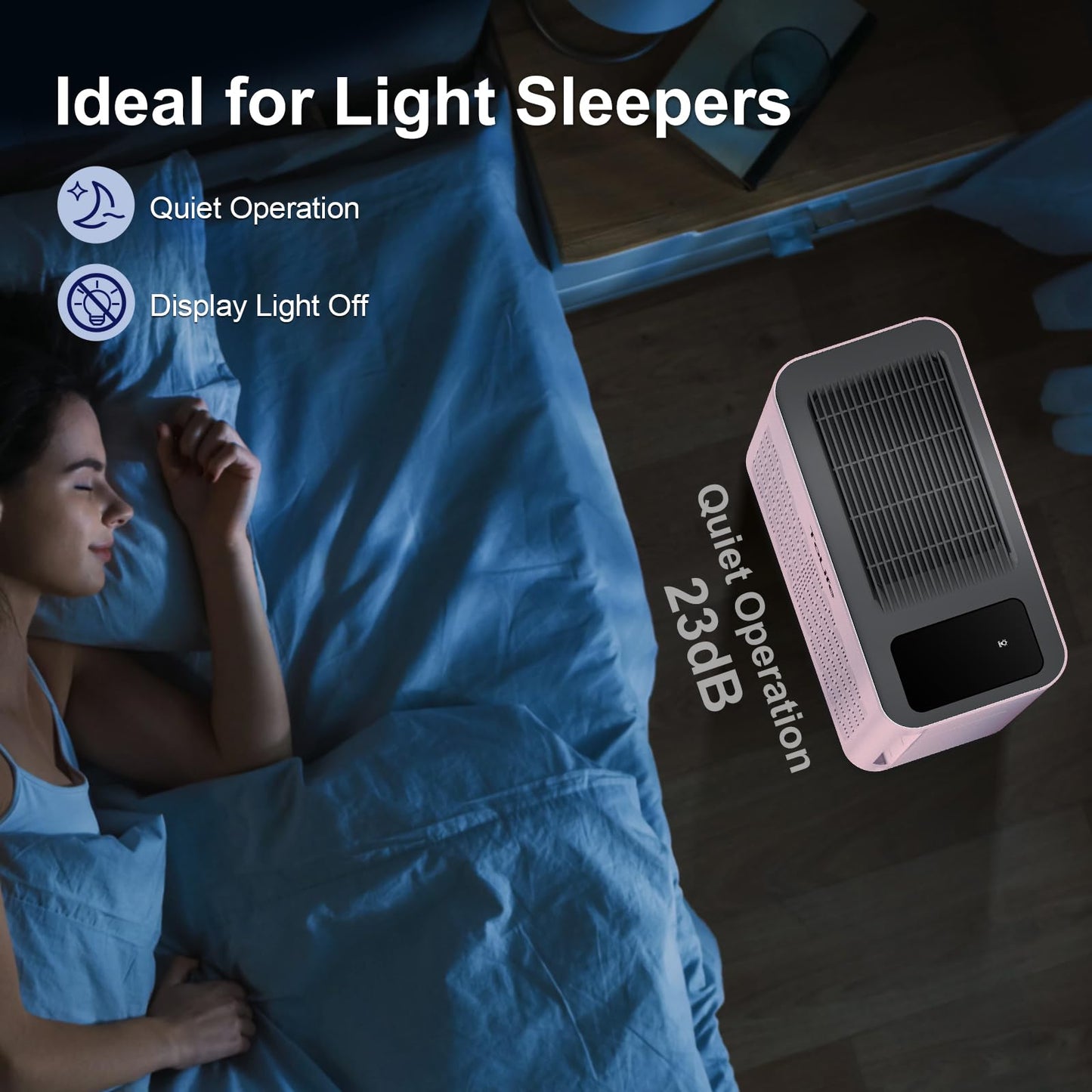 Tolife Powerful Air Purifiers for Home Large Room Up to 2000 Ft²Pets with Washable Filter, Sleep Mode, Timer, HEPA Filter Pet Air Purifier for Bedroom,White