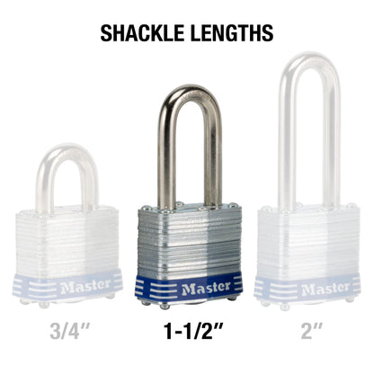 Master Lock Outdoor Padlocks, Lock Set with Keys, Keyed Alike Padlocks with Long Hardened Shackles That Resist Cutting for Gates, Sheds, Fences, 3 Pack, 3TRILF