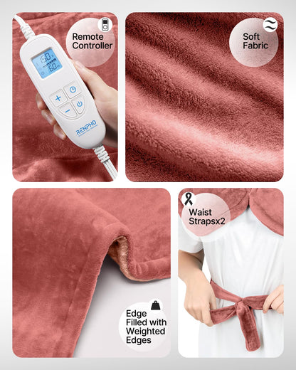 RENPHO Electric Heating Pad for Back Pain Relief, Birthday Christmas Gifts for Women Men Mom Dad Elderly, FSA Eligible Items Only List, Large Heat Pad for Neck Shoulders, 24"x33", ETL Certified, Gray
