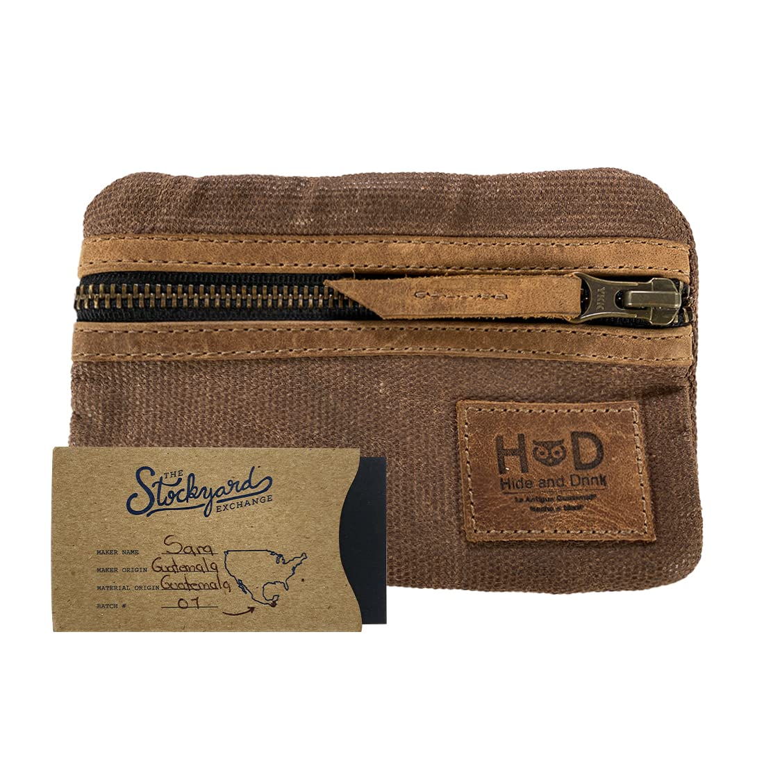 Hide & Drink, Multi-Tool Pocket Pouch, Compact Multipurpose EDC Zippered Bag, Mini Camping Tool Case, Waxed Canvas, Knife Holster, Handmade Slim Organizer, Honey Bourbon