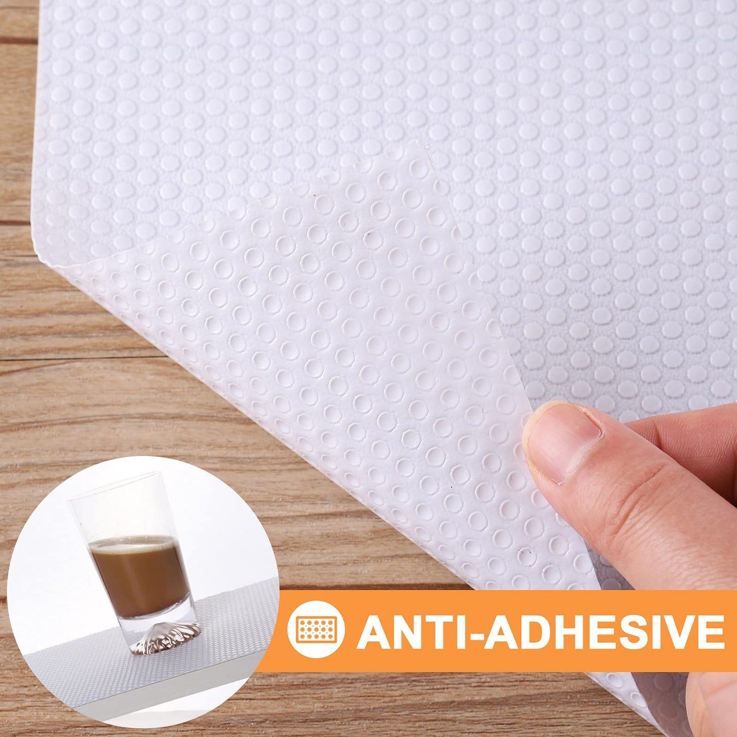 FLPMIX Shelf Liner for Kitchen Cabinets 14 inch Wide - Waterproof Cabinet Liner, Non-Adhesive, Easy to Cut Drawer Mat for Pantry Shelves, 14" X300 Inch White