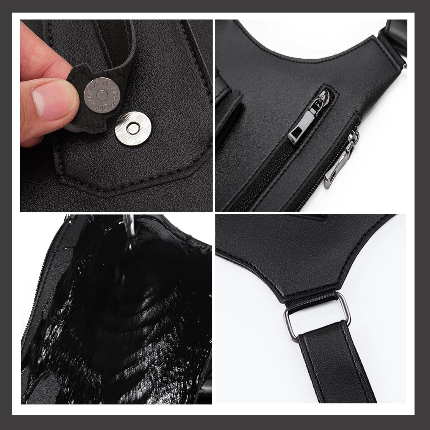 ocalil Double Shoulder Armpit Bag, 2026 New Men Anti-Theft Underarm Wallet Pocket Holster Phone Leisure Double Shoulder Pouch (black)