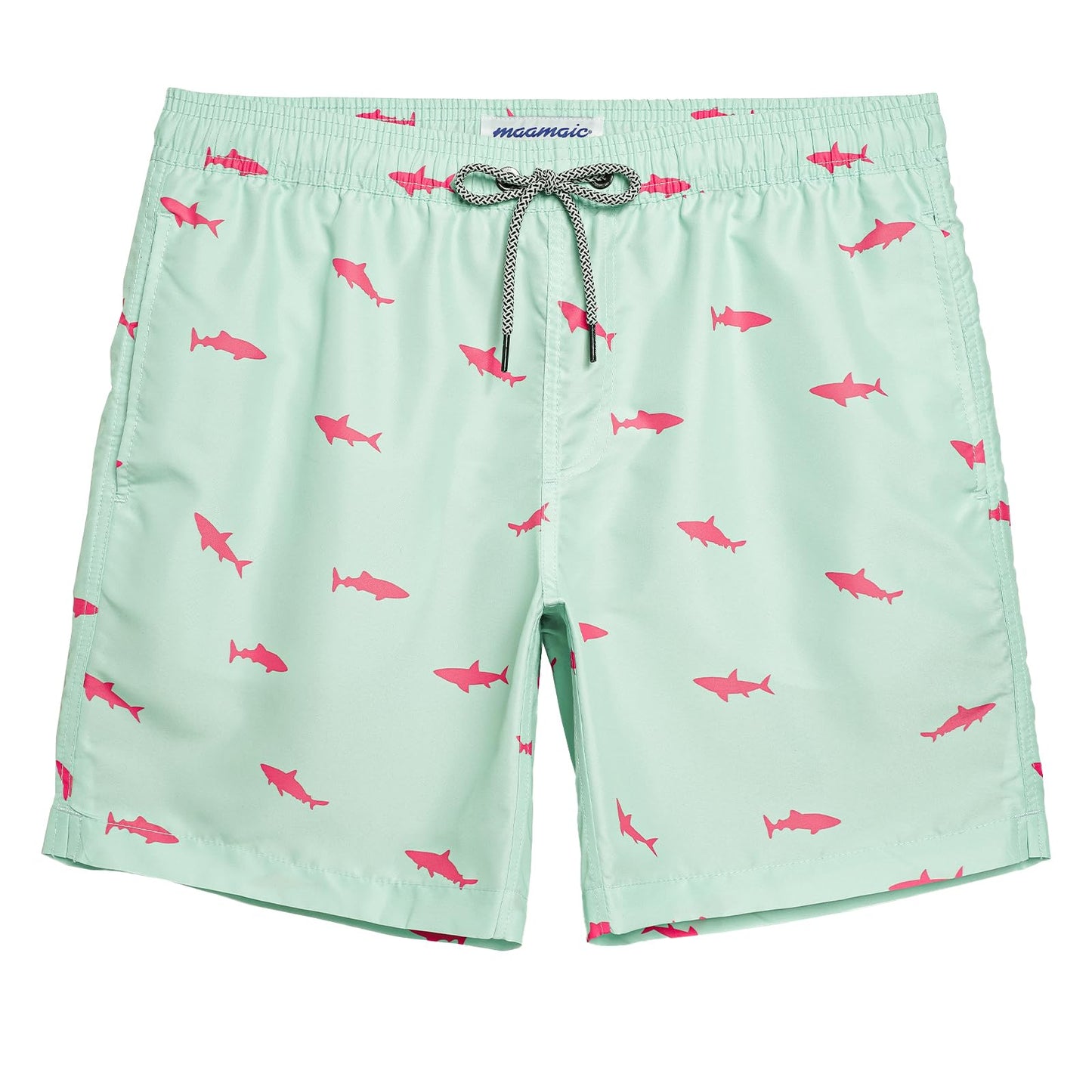 maamgic Mens Swim Trunks Quick Dry Swim Shorts with Mesh Lining Funny Swimwear Bathing Suits 7inch Light Green XX-Large