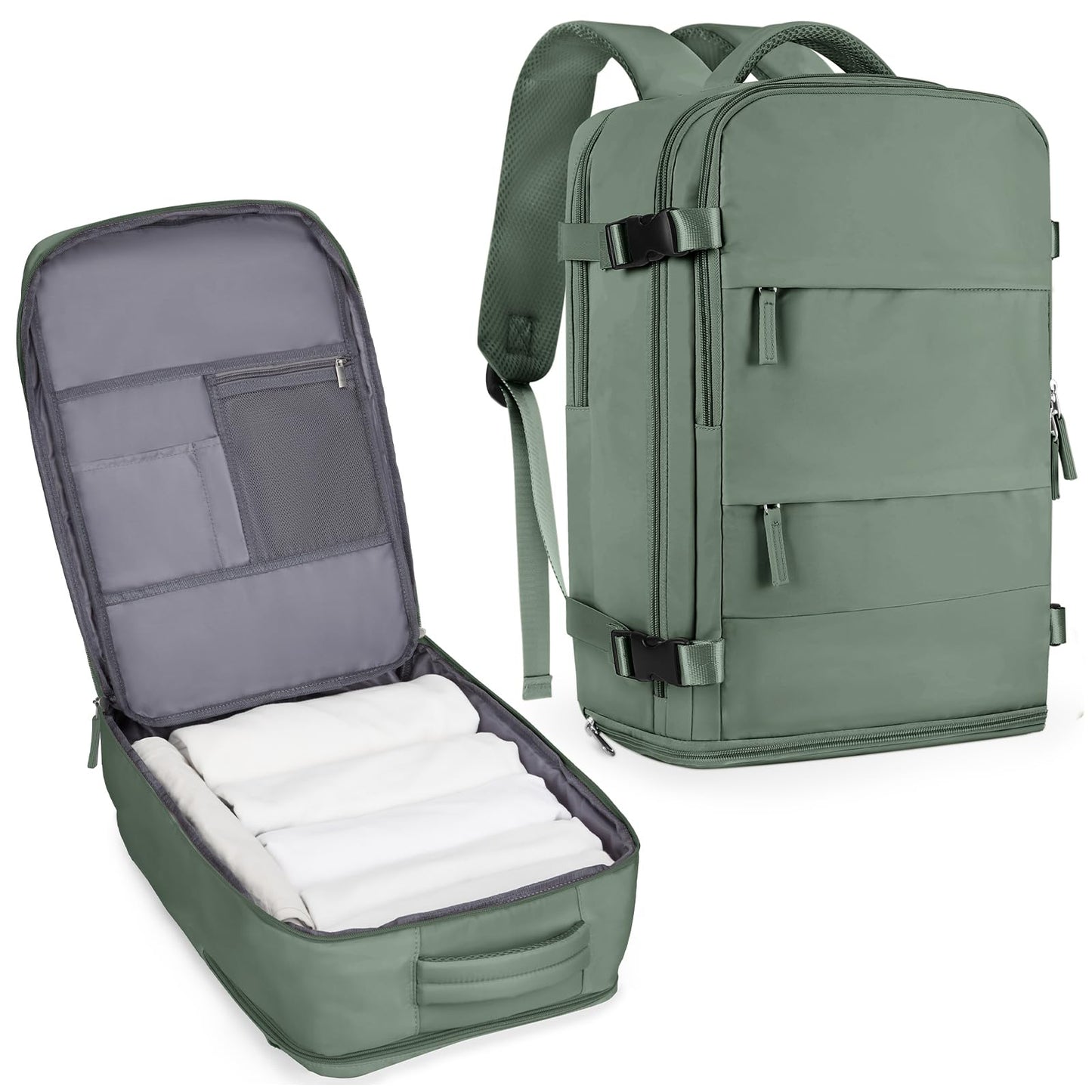 coowoz Travel Backpack Carry On for Women Man Gym Backpacks with Laptop Compartment Mochila de Viaje Teacher Personal Item Backpack Airplane Accessories Must Haves Grey Small