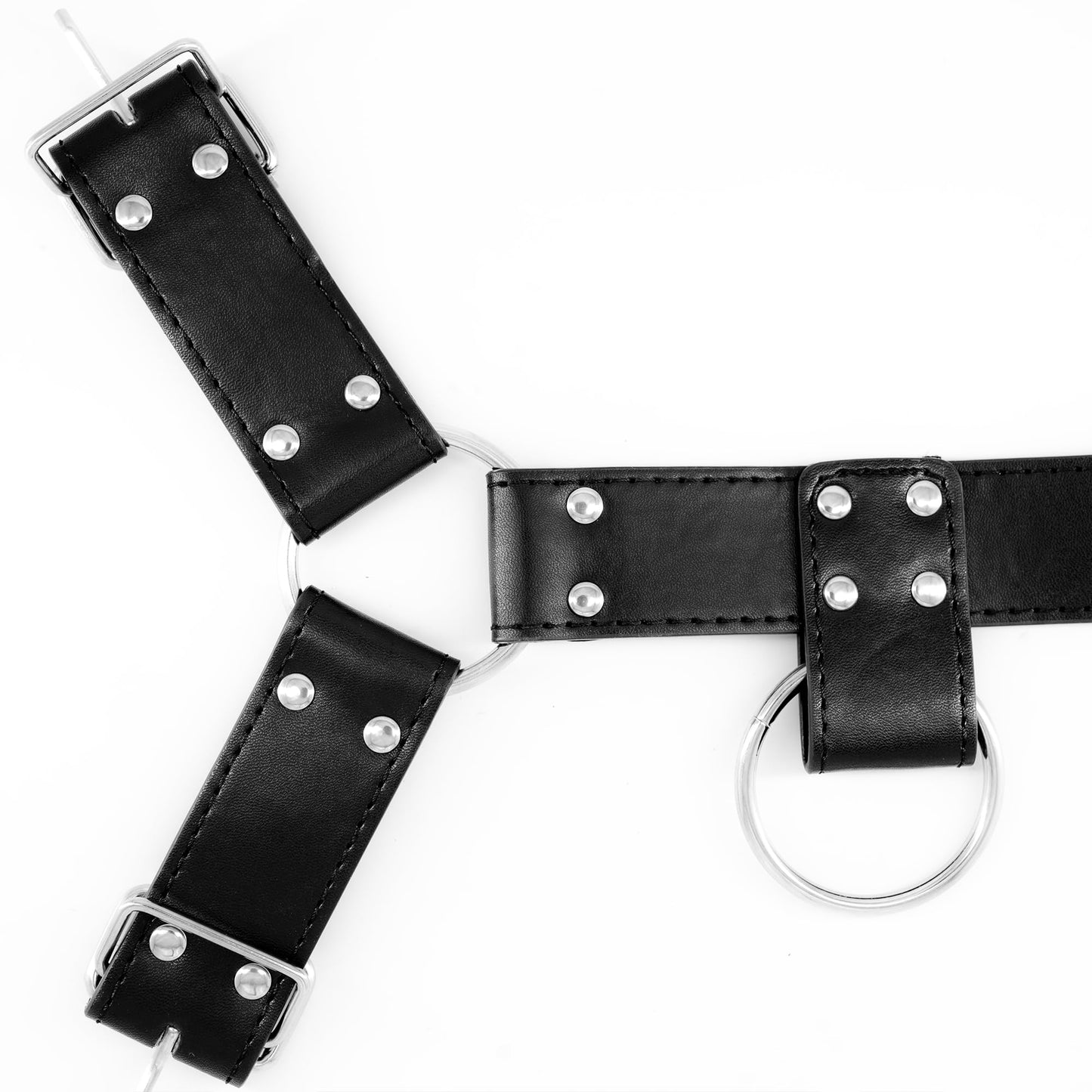 Handmade Punk Men's PU Leather Harness - Adjustable Straps with Alloy Buckles, Unique Gothic Fashion Accessory (Quick-release buckle)