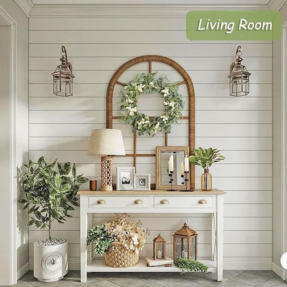 Artificial Eucalyptus Wreath for Front Door|20" Green Leaf Wreath for Window Home Porch Farmhouse Patio and Garden Indoor Outdoor Decor with Bow for Spring Summer Fall Winter