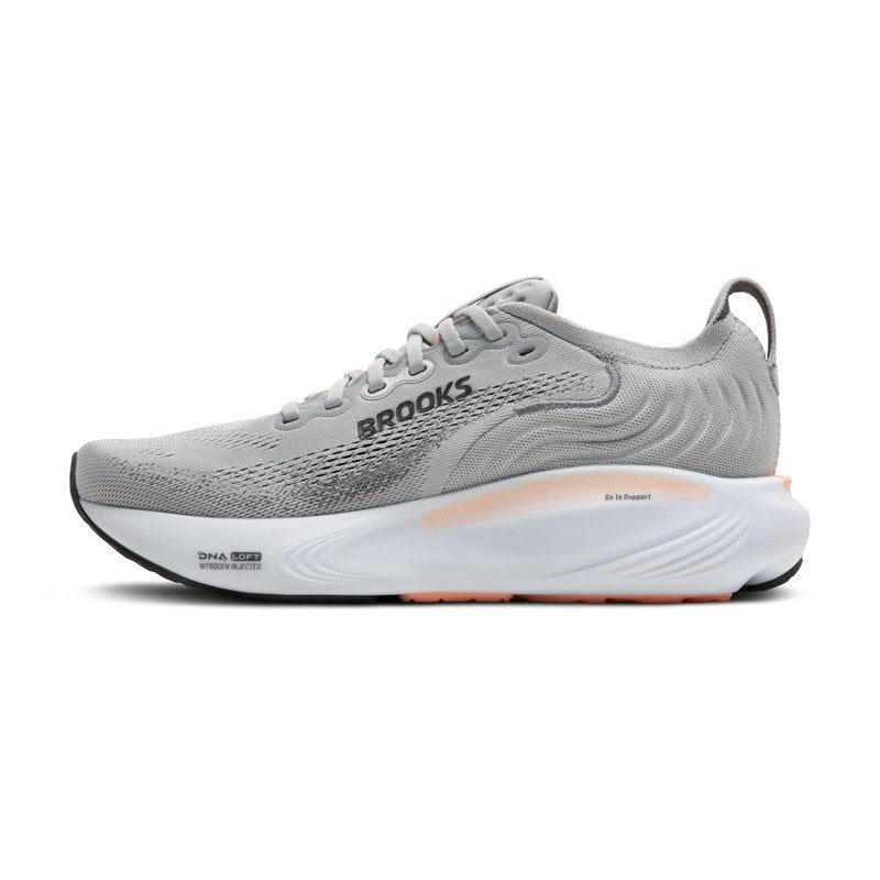 Brooks Women’s Adrenaline GTS 25 Supportive Running & Walking Shoe - Grey/Blackened Pearl/Coral - 9 Wide