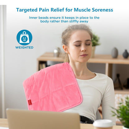 Comfytemp Weighted Heating Pad for Back & Period Cramps, FSA Eligible, Birthday Gifts for Mom Dad Women Men, 2.2lb HSA Electric Heat Pad for Neck Shoulder Pain Relief, 2H Auto-Off Heated Pad, 12x24