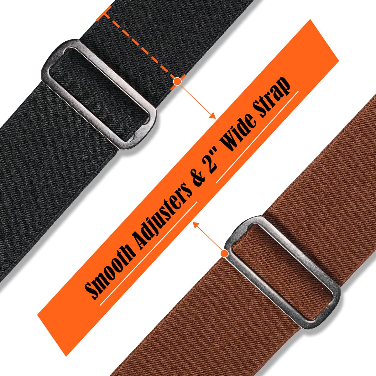 WELKINLAND 2-Piece Clip-On Suspenders Set, Comfy 2 Inch Suspenders for Men, Suspenders for Men Heavy Duty, Sturdy Work Suspenders for Mens Elastic, Adjustable mens gift set