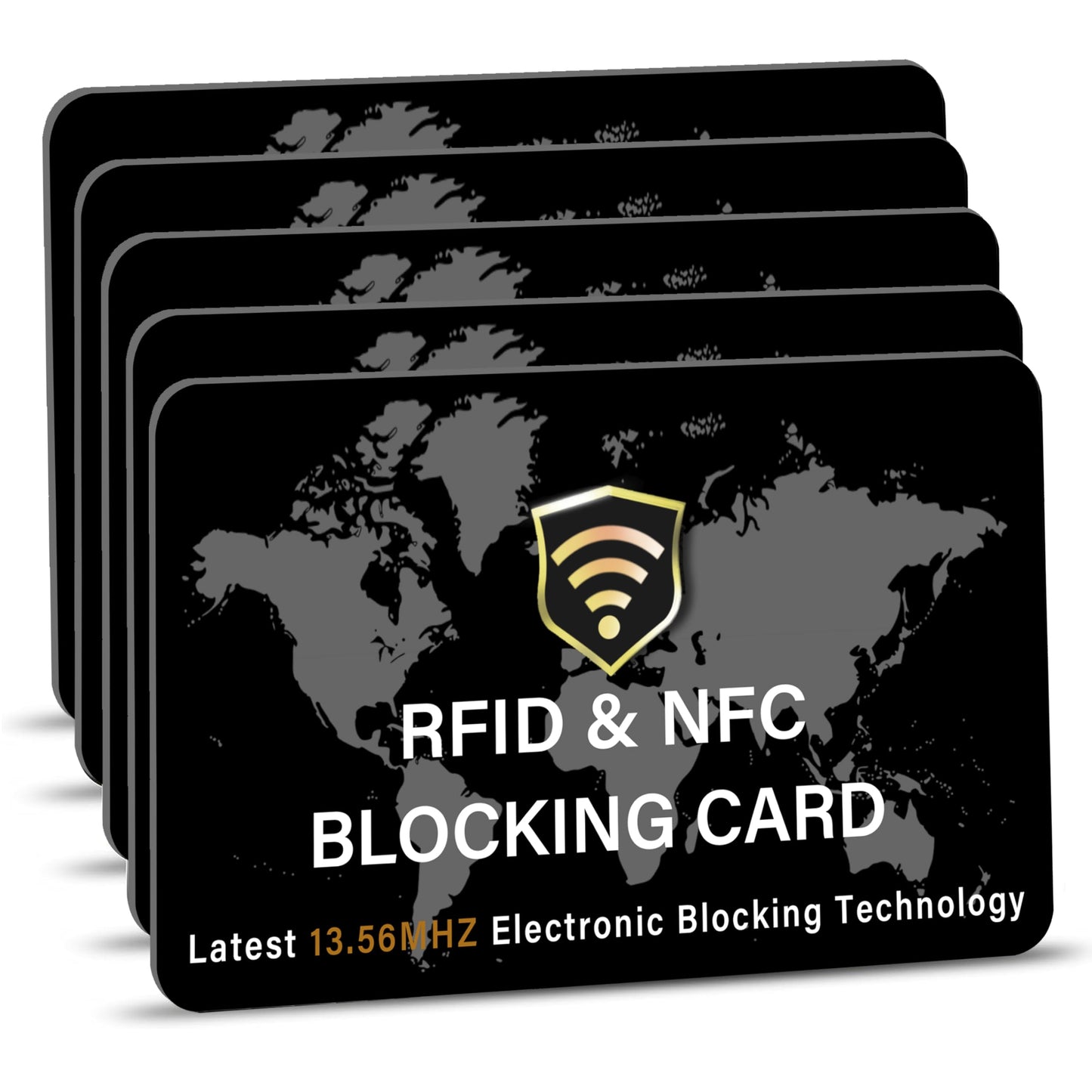 SaiTech IT 5 Pack RFID Blocking Card NFC Contactless Debit/Credit Card ATM Passport Protector ideal for Men & women slim with World map design perfectly fit in wallet(Black)