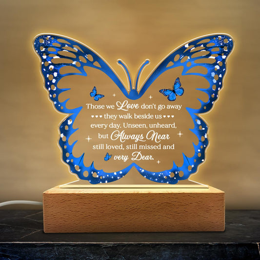 SANDJEST Memorial Butterfly Night Light - Sympathy Gifts for Loss of Loved One - Those We Love Don't Go Away Acrylic Night Lights Bereavement Gift Condolence Keepsake Lamp