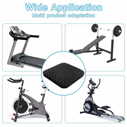 4PCS Non-Slip Treadmill Mat Pads, 4x4 Inch High Density Silicone Exercise Equipment Mat - Double-Sided Anti Vibration Pad for Treadmill, Walking Pad, Exercise Bike, Floor Protection (Square, 4 PCS)
