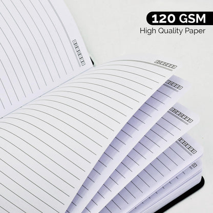 Nextnoid Hardcover Lined Journal Notebook - 120 GSM Thick Paper, Medium A5-256 Pages - Perfect For Writing, Journaling and Note-Taking (Black, Ruled)