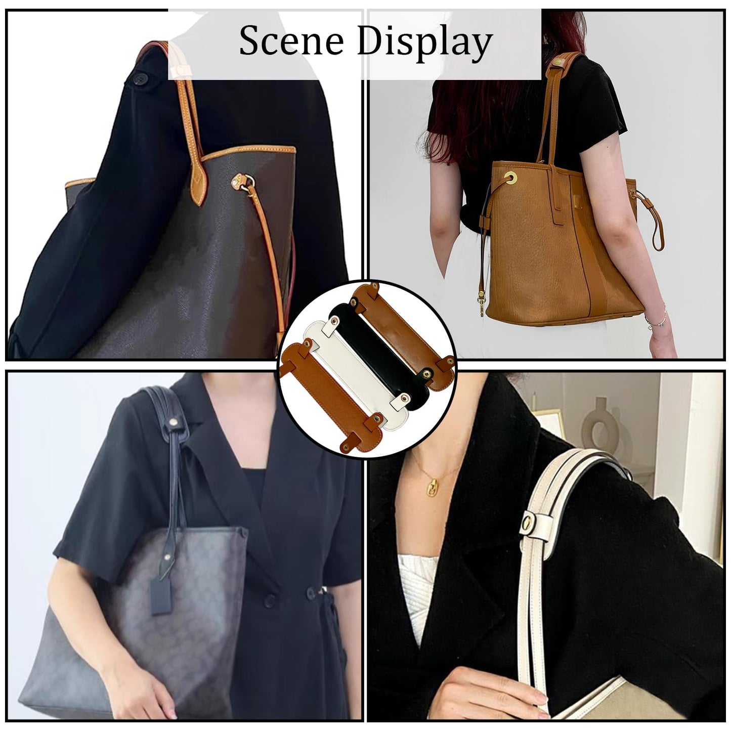 Fkereg 2 Pack Leather Purse Shoulder Strap Pads for Pressure Relief, Detachable Bag Handle Wrap Cover, Crossbody Handbag Tote Straps Replacement, Backpack Handle Protector Cushion, Beige