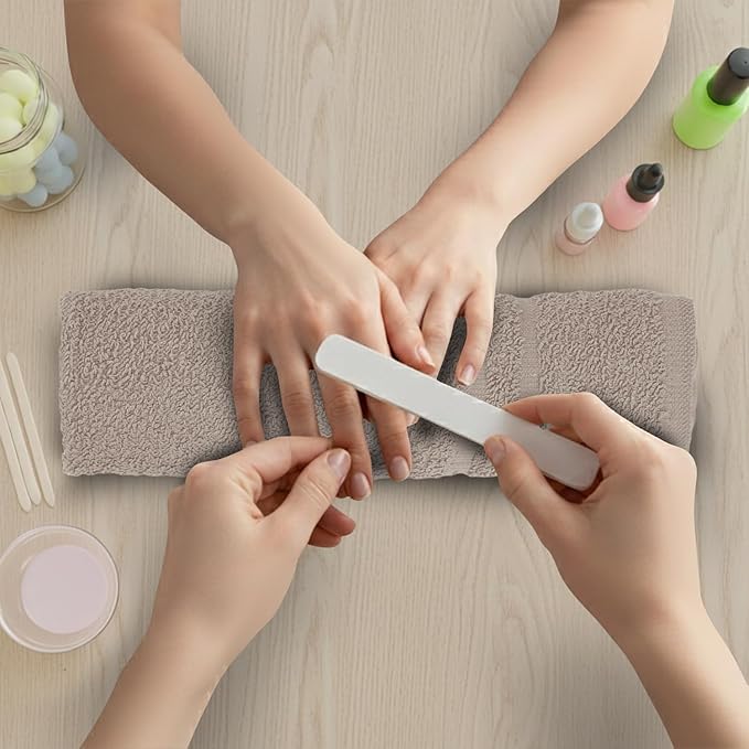 24 Pack Sand Hand Towel 100% Cotton Spa Towel – 16x26 inches Highly Absorbable