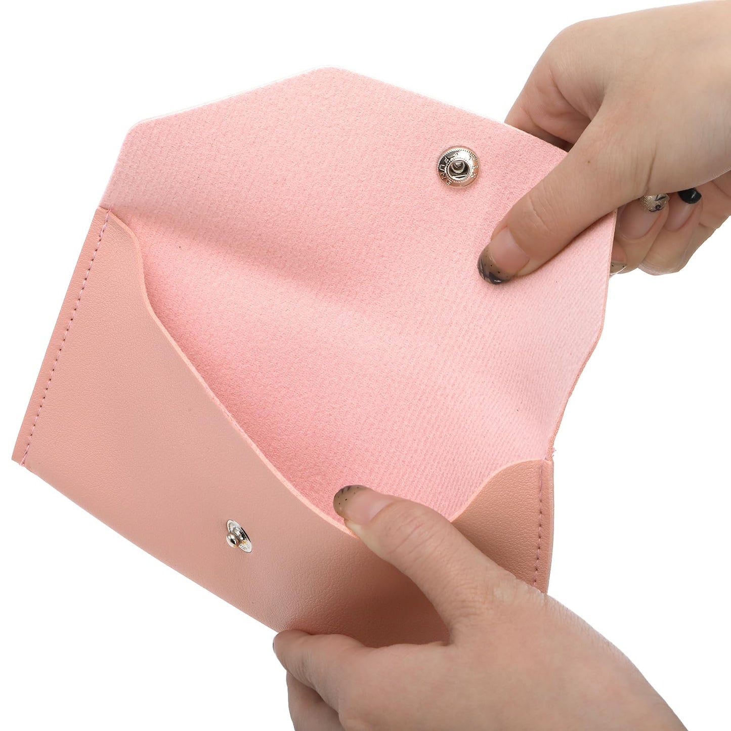 Tebery 12 Pcs PU Leather Cash Wallet, Reusable Money Envelope Purse with Snap Closure, Waterproof Pouch Bag Budget Organizers for Cash, Receipt, Card, 12 Color