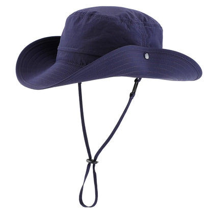 Connectyle UPF 50+ UV Protection Sun Hat for Men Women Waterproof Bucket Hat for Fishing Hiking Camping Safari Hat Navy Blue