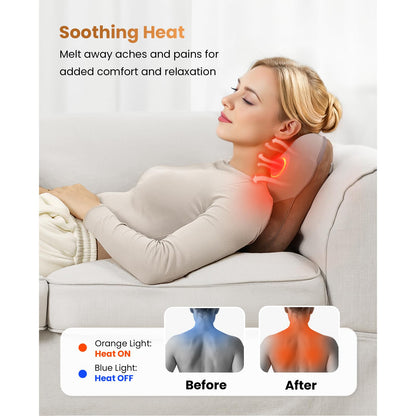BOB AND BRAD Cordless Back Massager with Heat FSA Eligible HSA Eligible, Shiatsu Neck Massager for Pain Relief Deep Tissue, 3D Kneading Massage Pillow for Pain Relief, Birthday Gifts for Women Men