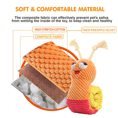 lilfrd Dog Enrichment Toys - Dog Puzzles Squeaky Treat Dispensing Crinkle Plush Snuffle Toys - Treat Toy for Small Medium Large Breed Puppy, Snail