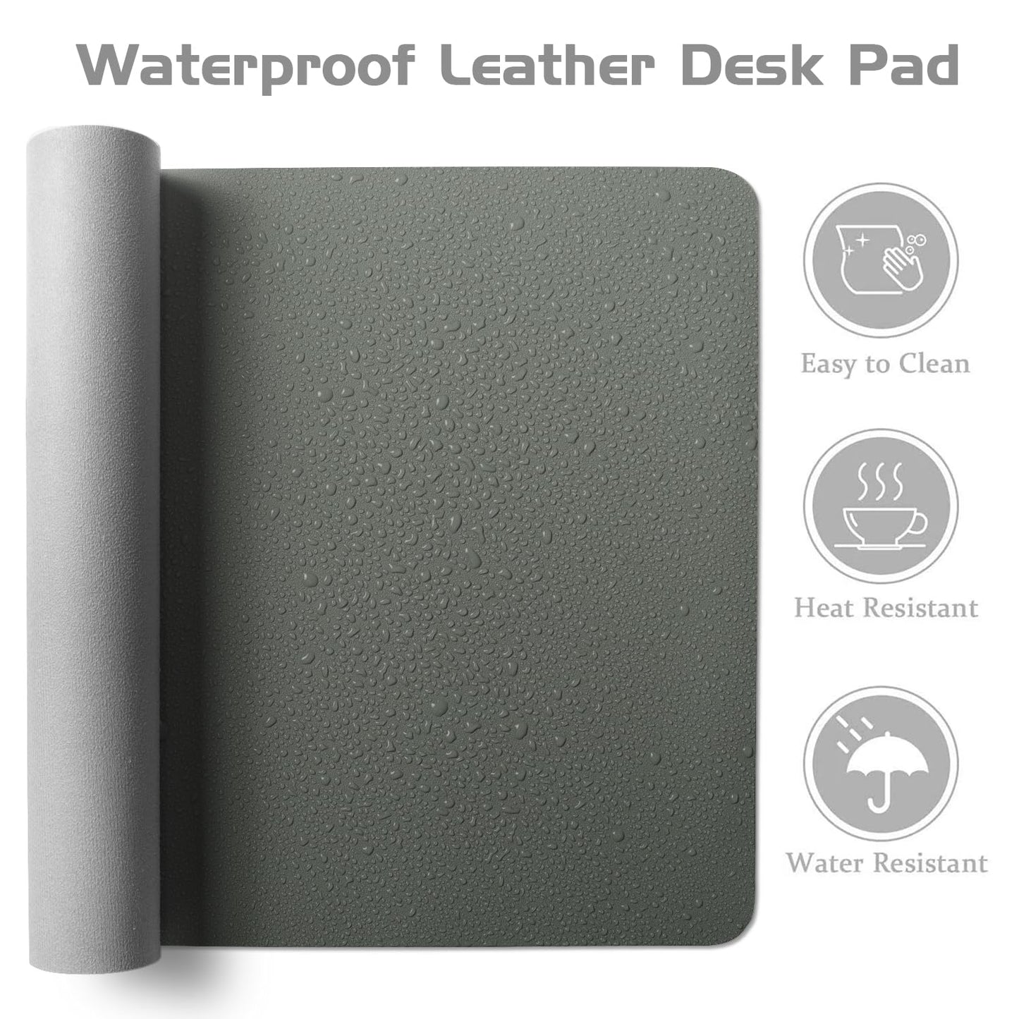 Aothia Leather Desk Pad Protector, Office Desk Mat, Large Mouse Pad, Laptop Desk Pad, Non-Slip PU Leather Desk Blotter, Waterproof Desk Writing Pad for Office and Home (Jungle Green, 55" x 24")