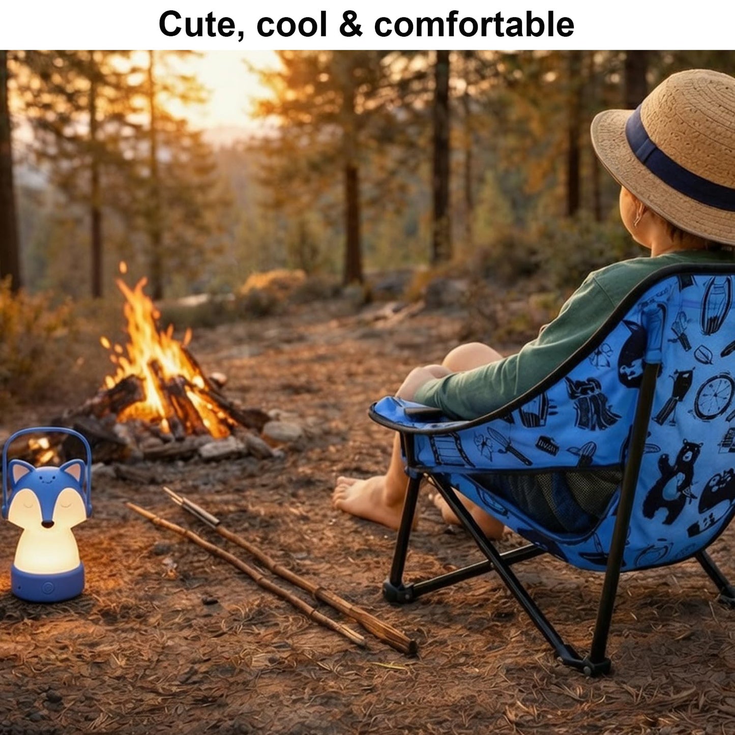 KidzAdventure Youth and Kids Camping Chair | Ultra Lightweight, Foldable and Heavy Duty | Ideal Indoor/Outdoor Kid Chair for Camping, Beach, Sports and Lawn