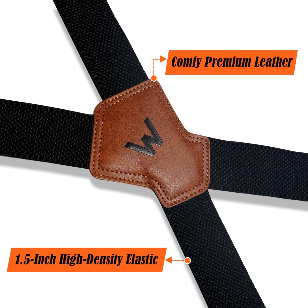 WELKINLAND 1.5In HD Elastic Suspenders, Heavy-Duty Work Suspenders, Comfy Belt Loop Suspenders with Hooks, Men Suspender for Pants, Men's Suspender for Jeans