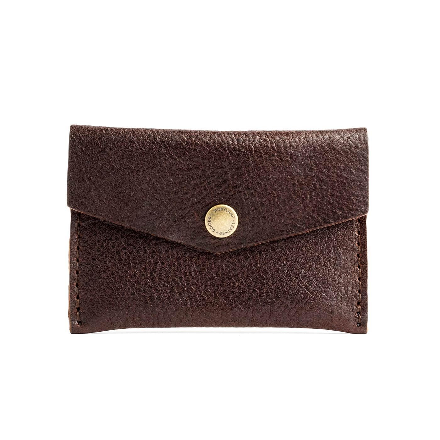 Portland Leather Goods Mini Envelope Wallet for Women – Handmade from the Finest Full-Grain Hides – Features Two Interior Pockets with Secure Snap Closure – Coldbrew