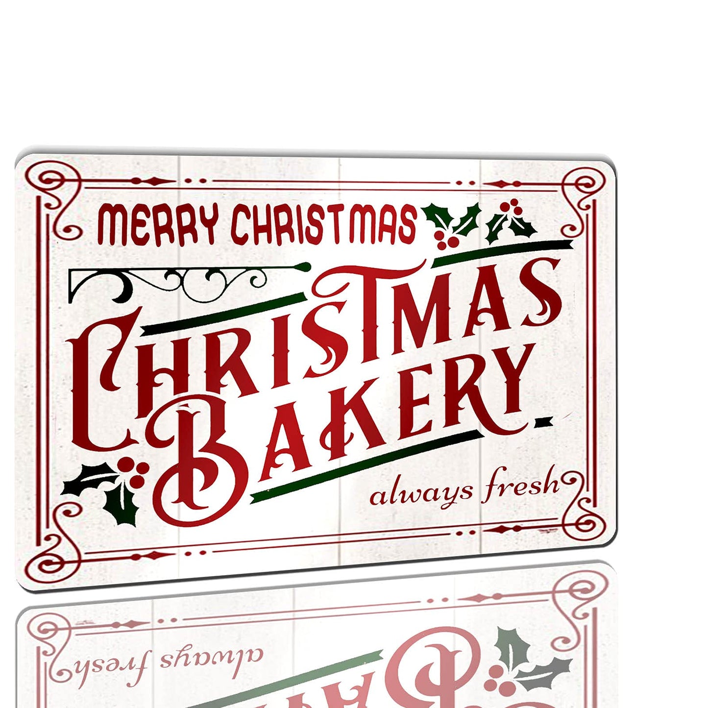 Christmas Bakery Always Fresh Tin Sign Christmas Decor for Kitchen Cafe Bar Home Wall Decor Art Decoration Plaque 8x12 Inch