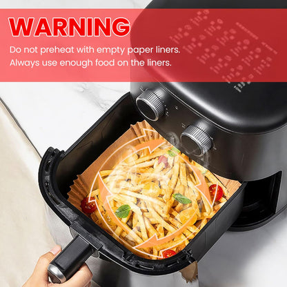 400 Pcs Air Fryer Paper Liners, 8" Square Air Fryer Liners Disposable, Heavy-Duty Parchment Paper for 5-8 qt Airfryer Basket, Non-Stick & Grease-Proof Baking Liner for Oven Pan