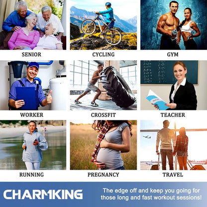 CHARMKING Compression Socks for Women & Men (8 Pairs) 15-20 mmHg Graduated Copper Support Calf Socks are Best for Pregnant, Nurses - Boost Performance, Circulation, Knee High Wide Calf(S/M, Multi 58)
