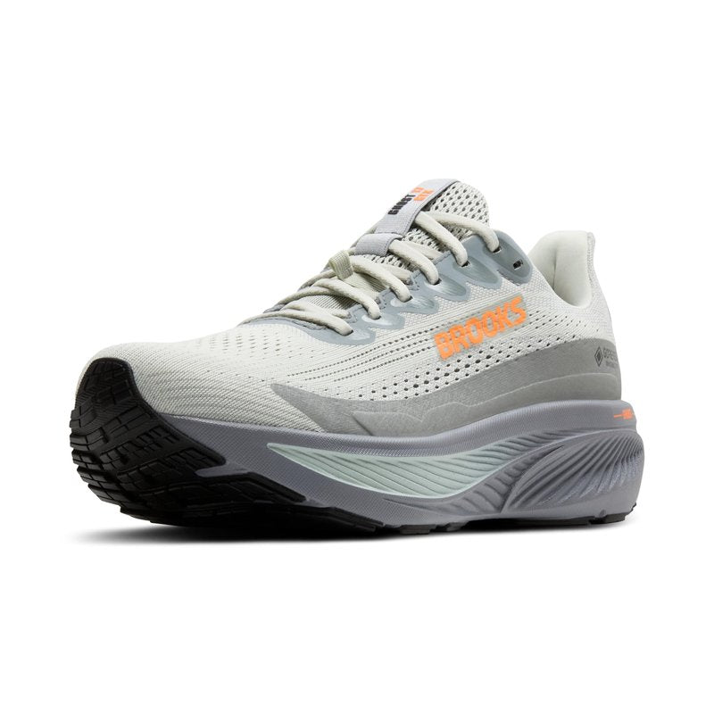 Brooks Men’s Ghost 17 GTX Waterproof Supportive Running & Walking Shoe - Smoke/Primer Grey/Orange - 7 Medium