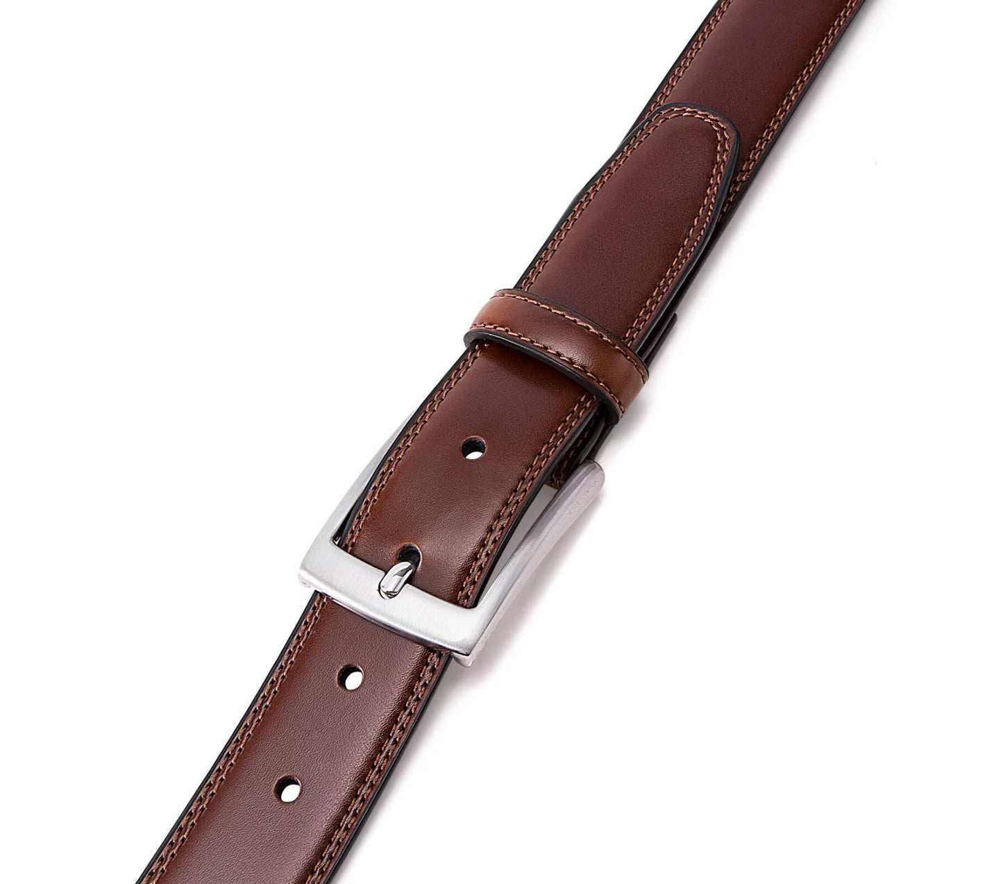 MILORDE Brown Belt for Men, Fashion & Classic Design for Dress and Causal (Size 34 (Waist 32), Burnt Umber)