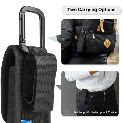 Xxerciz Tactical Flashlight Holster for OLIGHT Arkfeld Pro EDC Flat Flashlight, Nylon Flashlight Pouch Holder with Carabiner Duty Belt MOLLE Torch Carrying Case for Outdoor
