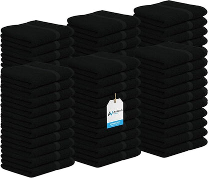 Avalon Towels Cotton Washcloths – Size 12x12 Inches, 100% Ring Spun Cotton