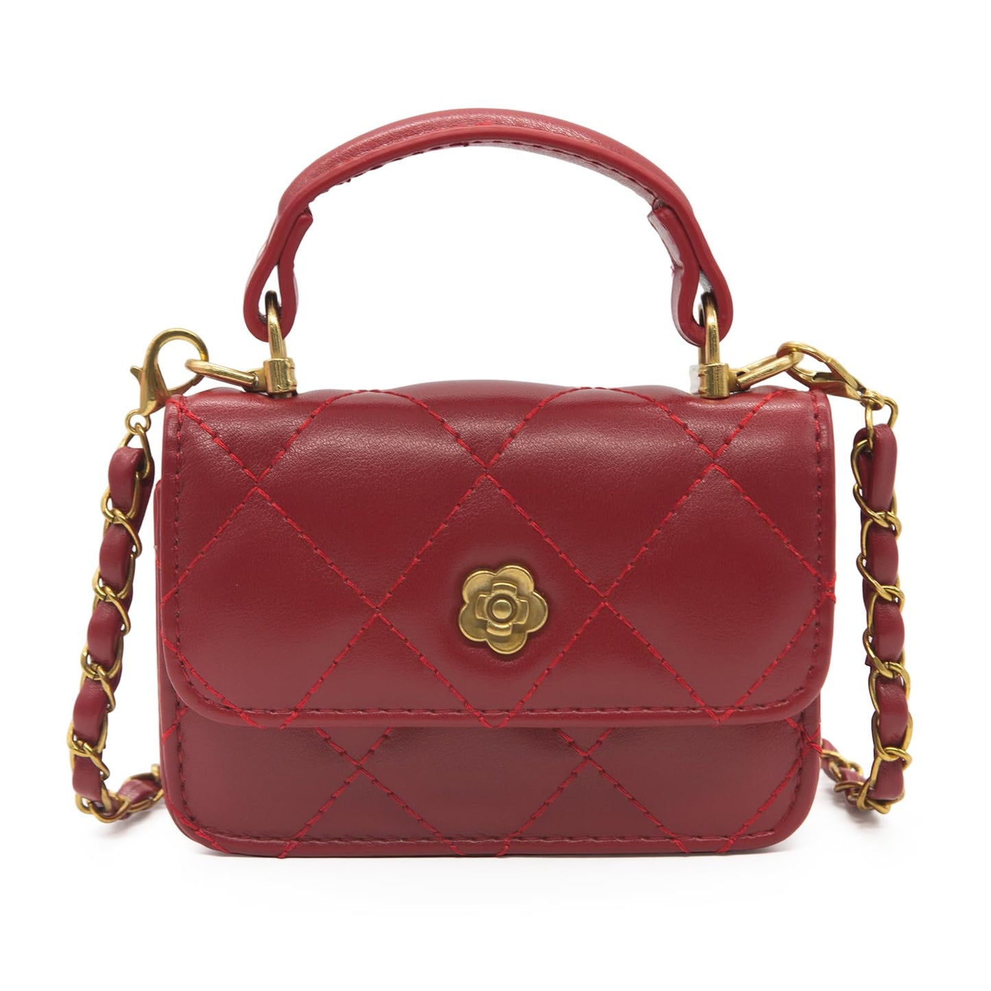 YAMEIZE Mini PU Leather Chain Belt Purse for Women Quilted Waist Tote Bag Crossbody Fanny Pack Detachable Belt Chain