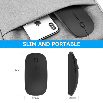 Bluetooth Wireless Mouse for Laptop mac MacBook ipad MacBook air MacBook pro pc Desktop Computer Windows Chromebook Notebook (Silver)