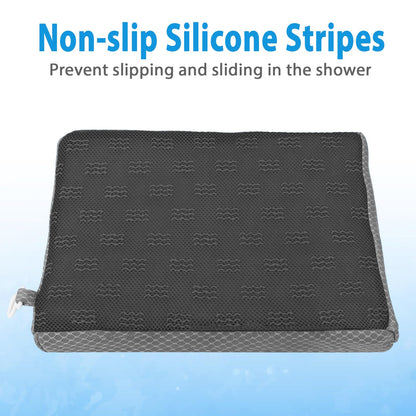 Shower Seat Cushion, Shower Chair Cushion for Transfer Benches in Bathtub, Cushion for Sauna, 3D Mesh Pad with Hook, Slip-Resistant, Design for Elderly, Senior, Handicap Disabled