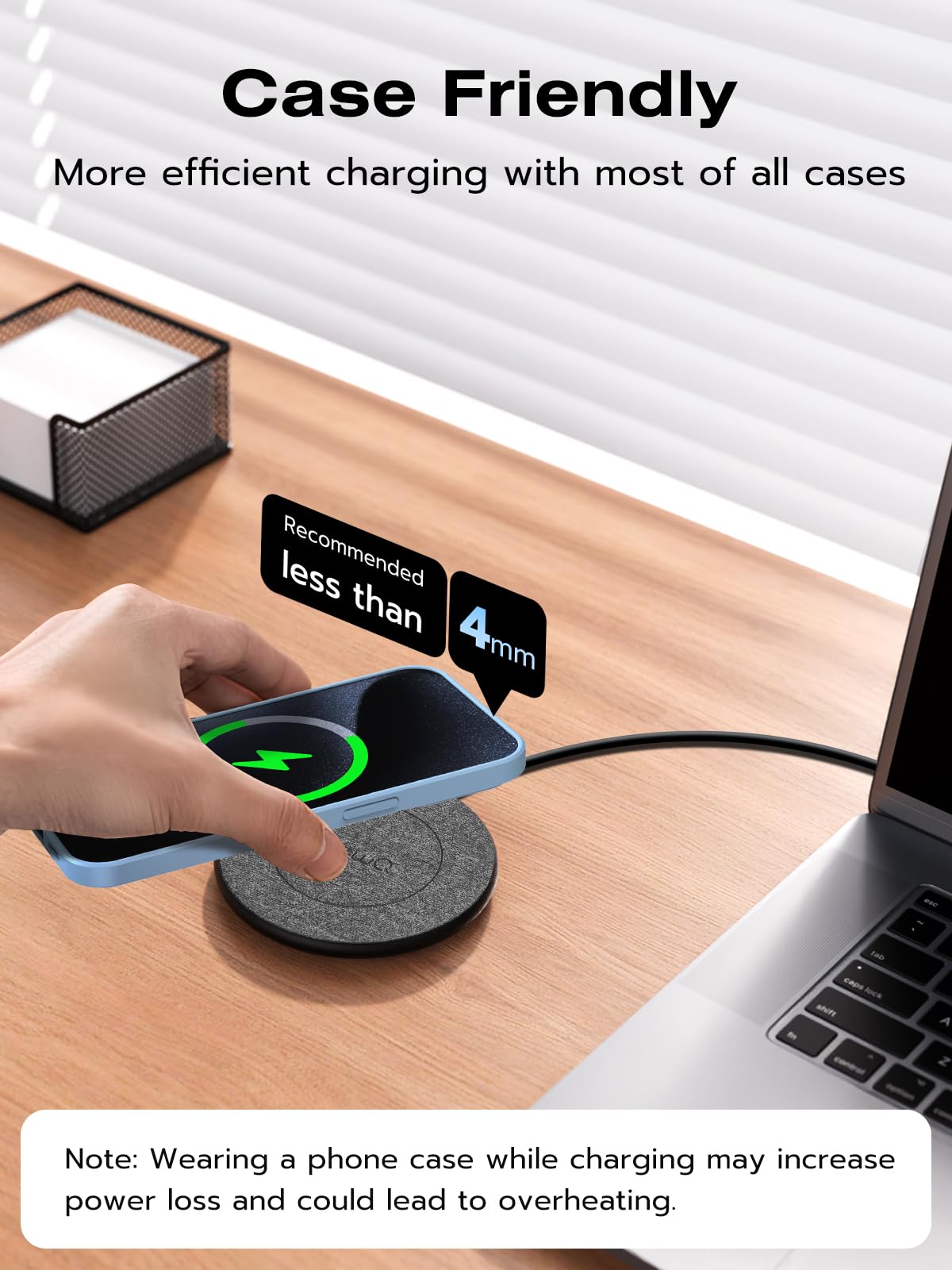 NewQ Wireless Charger, 15W Max Wireless Charging Pad for iPhone 15 14 13 12 11 X 8 Mini/SE/Pro/Max/Plus, Samsung Galaxy S23/S22/S21/S20/S10/S9/S8/S7/Note20/10/9/8, Air Pods/Pro/Galaxy Buds/+, 1 Pack