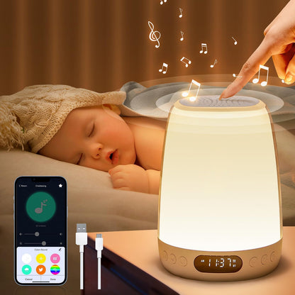 One Fire Baby Night Light for Kids,48 RGB Colors Dimmable Kids Night Light Lamp,Rechargeable Smart Lamp,APP+Timer+Sunrise Alarm Clock Night Lamp,Portable Small Touch Lamp,Kids Night Lights for Bedroom