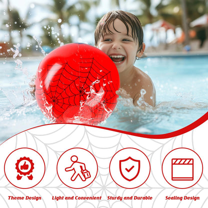 AXBMM 12PCS Spider Web Beach Ball 8 Inch for Kids Summer Pool Party Supplies|Spider Birthday Decorations|Bulk Spider-Themed Party Favors,Beach Games,Class Celebration,Outdoor Activities Gift Ideas