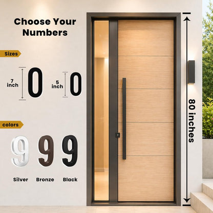 7 Inch LED House Numbers, ABS-Polymer, Premium Quality, Backlit LED 5000K Illuminated Home Address Number, Lighted House Numbers, Modern Address Numbers (0, Black)