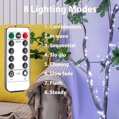 164 FT Cool White Fairy Lights, 500 LEDs, Plug - in, 8 Modes with Timer, Remote, Dimmable & Waterproof, Ideal for Bedroom, Garden, Christmas, Wedding, Birthday (Indoor/Outdoor)