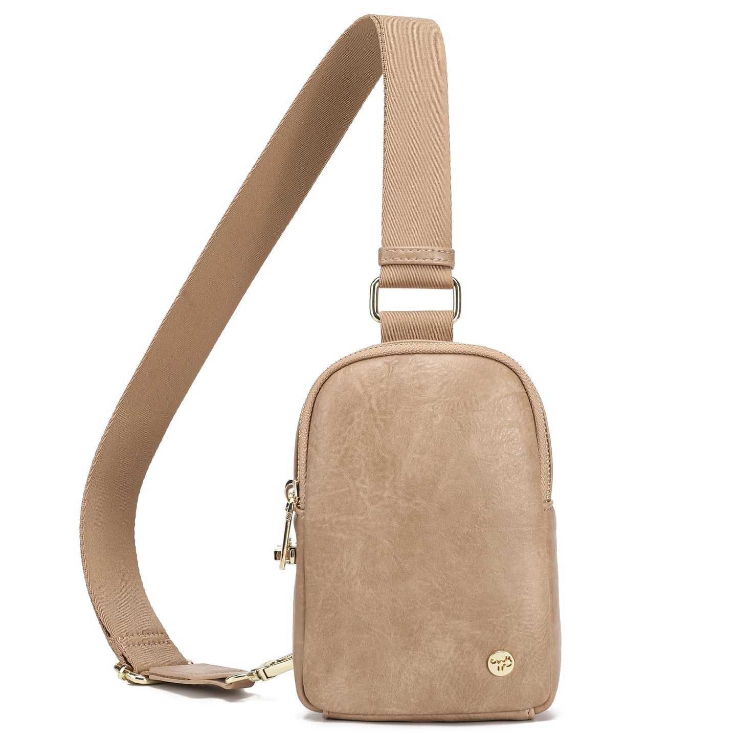 INICAT Anti Theft Crossbody Bag for Women, Small RFID Blocking Sling Purse with Zipper Lock for Travel, Vegan Leather(brown)
