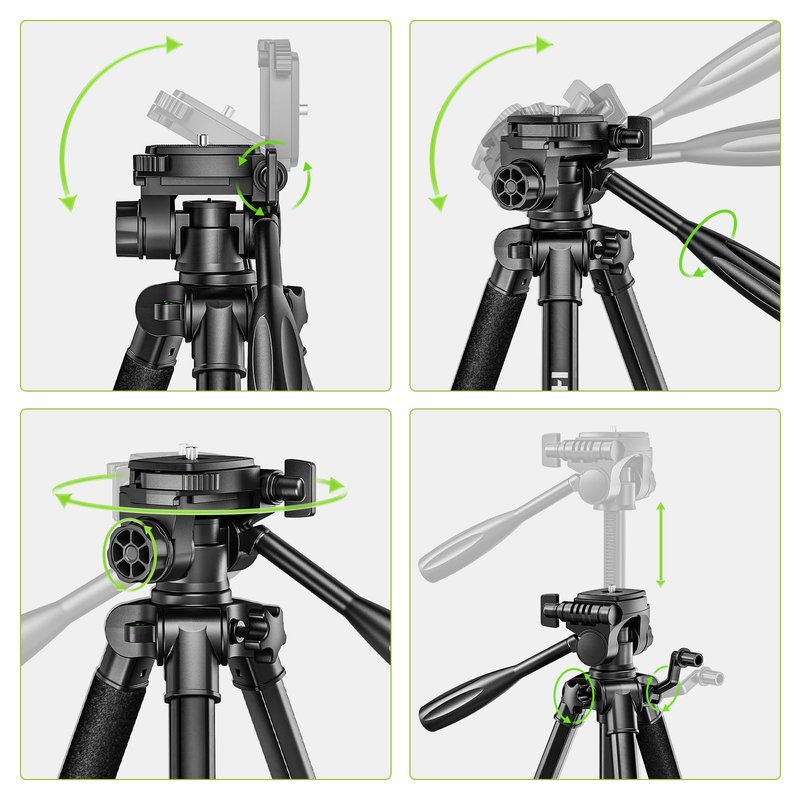 Huepar Professional Laser Level Tripod, 60 Inch Adjustable Laser Level Stand, Suit for Heavy Duty Laser Levels, Point Lasers, Laser Distance Measures; 1/4" & 5/8" Thread Mount, Non-Slip Feet, TPD14B