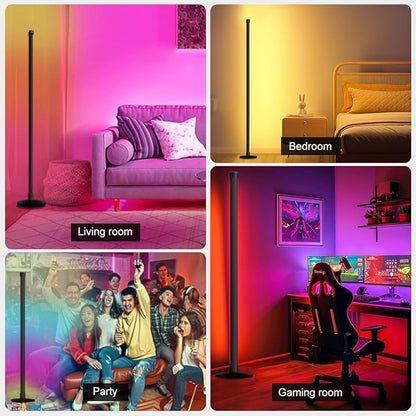 RGB Floor Lamp,Smart LED Corner Lamp with App and Remote Control,16 Million Colors & 80+ Scene,Music Sync,Timer Setting,Ideal for Living Rooms,Bedrooms,Gaming Rooms,Ambient Lighting (47” H)