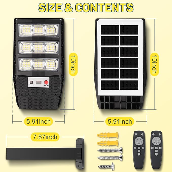 Solar Lights Outdoor Waterproof 4 Pack, Flood Lights Motion Sensor Solar Powered, Dusk to Dawn Outdoor Lighting Remote Control, Street Security Wall Lamp Exterior for Outside Garden Patio Yard
