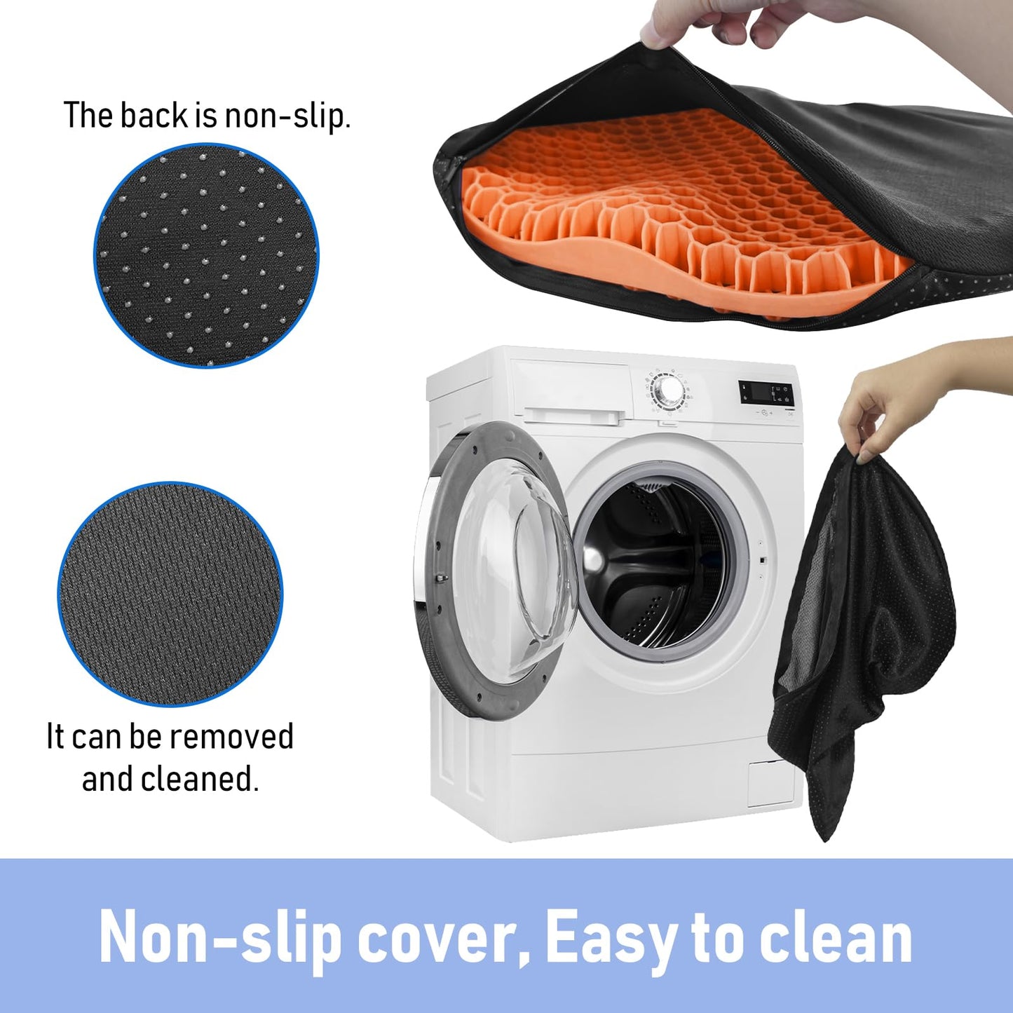 NEW-Vi Anti-Slip Kayak Seat Cushion - Waterproof Thicken Gel Boat Kayak Canoe Rowing Stadium Pad for Sit in Kayak Chair Kayak Accessories Equipment Gear for Fishing Kayak,Orange