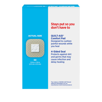 BAND-AID Brand Sheer Spot Square Adhesive Bandages, Lightweight Protection & Sterile Discreet Wound Care for Minor Cuts & Scrapes, Small Spot Bandages, First Aid Kit Essential, All One Size, 50 Count
