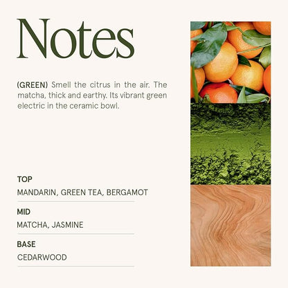 LA JOLIE MUSE Mandarin Matcha Candle - Bergamot, Matcha, Cedarwood | 19 oz Large Wooden Wick Candles | Natural Soy Wax | 90 Hours Clean Burn | Fresh Citrus Candle | Gift-Ready for Hosts